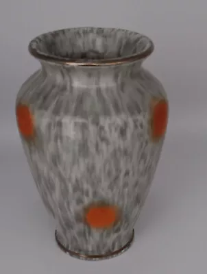 Buy Bay. West German Vase. Grey And Orange, Gold Rim. 14cm High. No Damage. • 10.50£