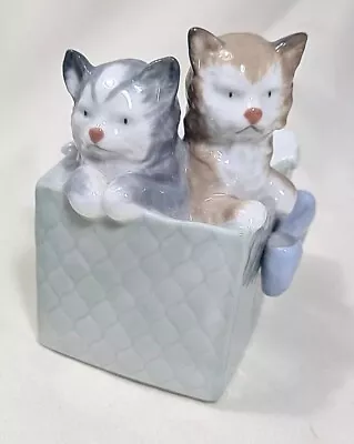 Buy NAO Lladro Two Cats Kittens In A Basket Box Excellent Condition - Spain  • 13.99£