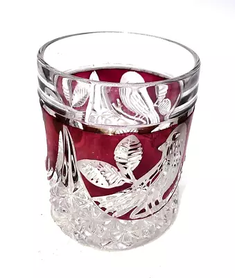 Buy ✅HOFBAUER Byrdes 1 X German Vintage Lead Crystal Ruby Red Whisky Glass Tumbler✅ • 16.99£