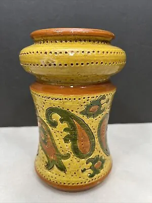 Buy Bitossi Rosenthal Netter Aldo Londi  Pottery Paisley Italy Candle Holder Yellow • 36.90£