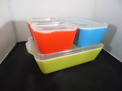 Buy Vintage Pyrex Primary Colors 8 Piece Refrigerator Dish Set • 66.41£
