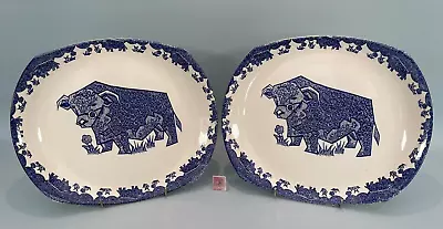Buy Vintage English Ironstone Tableware Beefeater Blue Bull Steak & Grill Plate X 2 • 21.99£