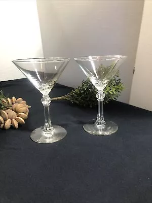 Buy 2 Crystal Clear Cocktail Stems Elegant Glassware 4 Oz • 15.12£