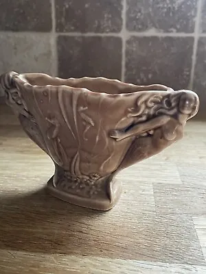 Buy Vintage Wade Pottery Small Brown Vase Mythical Mermaid & Sea Horse • 16£