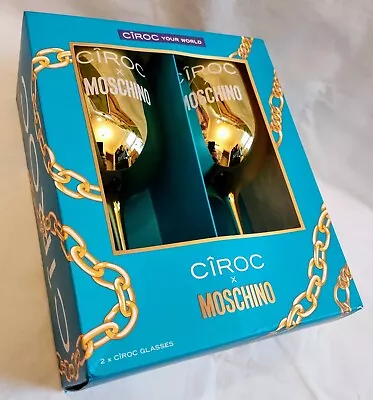 Buy Ciroc X Moschino  Limited Edition Gold Cocktail Goblets 🍸new & Sealed In Box🍸 • 85£