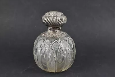 Buy Vintage Cut Glass Perfume Bottle With A.W.P Hallmarked Sterling Silver Lid  • 119.99£
