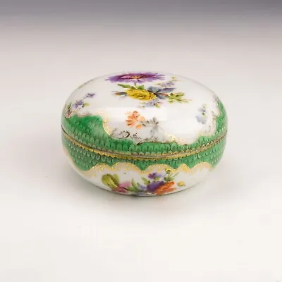 Buy Antique Dresden Porcelain - Flower & Gilded Trinket Box • 0.99£