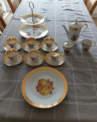 Buy Antique BAVARIAN Fine China 17 Piece Coffee Afternoon Tea Set Great Condition • 45£