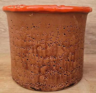 Buy Mid Century Brown Orange Faux Cork Planter Italy Pottery Aldo Londi Bitossi Era • 42.65£