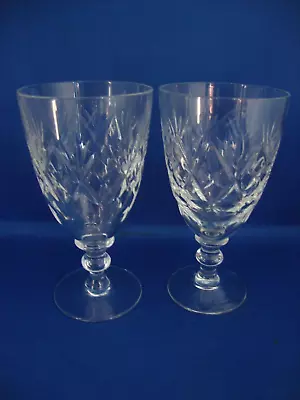 Buy 2 X Royal Doulton Crystal Georgian Cut Pattern Wine Glasses - Unsigned • 14.95£