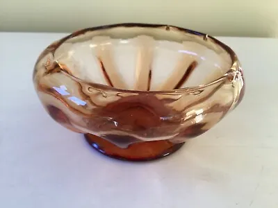 Buy Vintage Amber Coloured Glass Fruit Bowl D18cm X H 10cm • 6£