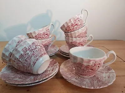 Buy X8 Vintage Alfred Meakin Staffordshire Tea Cups And Saucers • 32£