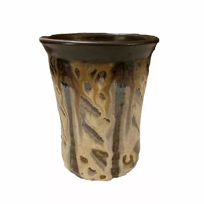 Buy Catoctin Pottery Lewis Hill MD Vase Pencil Holder Handmade Black Gray Abstract • 18.49£