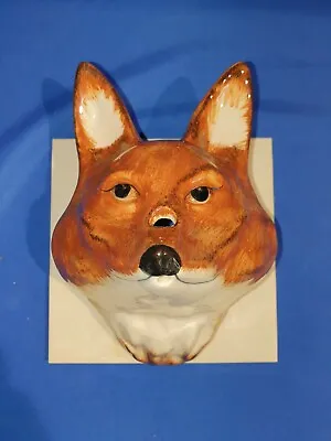 Buy Babbacombe Pottery FOX Late 20th C String And Scissors Holder Stuck To Tile • 45£