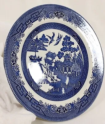 Buy Churchill Blue Willow DINNER Plate 10 1/4  Made In England Vtg EUC • 12.34£