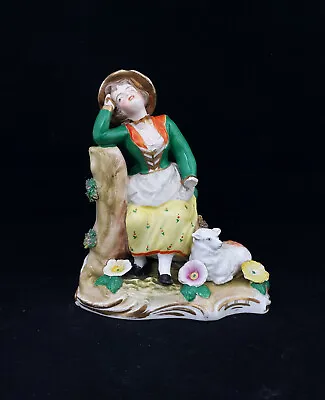 Buy Dresden Figurine Lady Leaning On Tree & Dog Laying Down - Restored • 24£