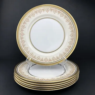 Buy John Aynsley GOLD DOWERY Dinner Plates (6) SUPERIOR Condition Gold Rim 7892 • 189.66£