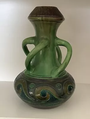 Buy Large Belgian Art Pottery Four Handled Vase 31cm Tall • 25£