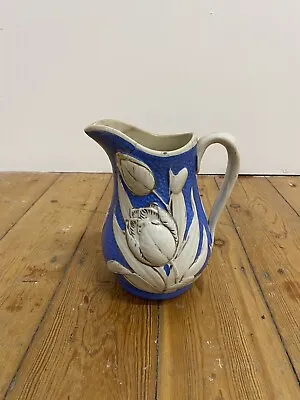Buy Antique James Dudson Tulip Pitcher Ceramic Hanley England C1860 Sky Blue 5199 • 32.92£