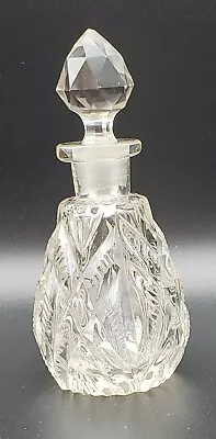 Buy Antique Crystal Perfume Bottle With Lid Ornate Cut Glass • 12£