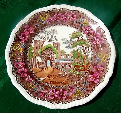 Buy 1875 Spode Copeland Delft Polychrome Castle Plate • 32.68£