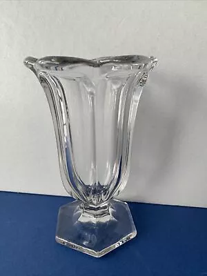 Buy Vintage Davidson Chippendale Table Vase Clear Glass 13cm Tall Flared Petal Edge. • 6.50£