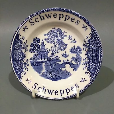 Buy Schweppes Blue & White China Coaster Willow Pattern • 6.95£