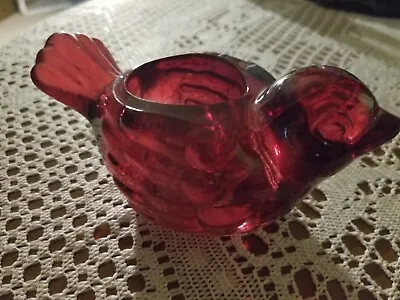 Buy Vintage Indiana Glass Ruby Red Bird Candle Votive Tea Light Holder  Heavy Flash • 10.43£