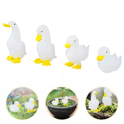 Buy  4 Pcs Glass Duck Ornament Mini Figurine Flower Pot Decorations Sculpture • 15.85£