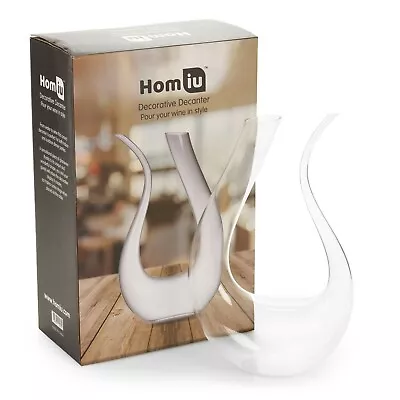 Buy Homiu Wine Glass Decanter Drinkware Glassware 1.2 Litres U Shaped Aerates Wine  • 16.99£