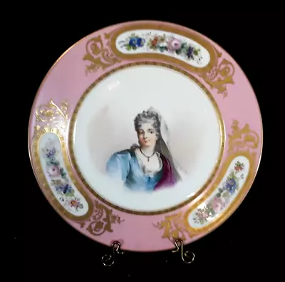 Buy Antique Hand-Painted Sevres Duchesse De Bourgogne Portrait Plate • 165.96£