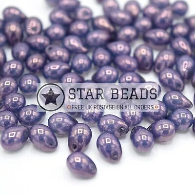 Buy Czech Pressed Glass Smooth Drop Beads - Pick Colour & Size • 2.70£