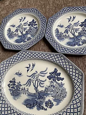Buy 3 Blue Patterned Serving Plates/platters Royal Staffordshire Willow Ironstone  • 20£