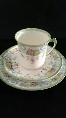 Buy Vintage Sutherland Bone China Cup Saucer And Side Plate Trio Green Floral  • 5.99£