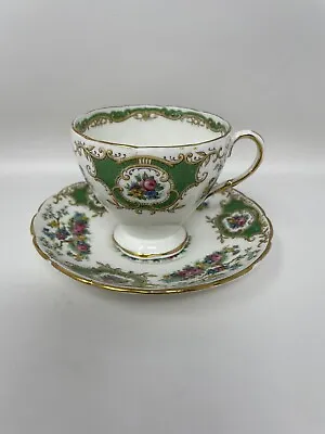 Buy Vintage EB Foley Green Broadway Pattern Bone China Tea Cup & Saucer England • 52.82£