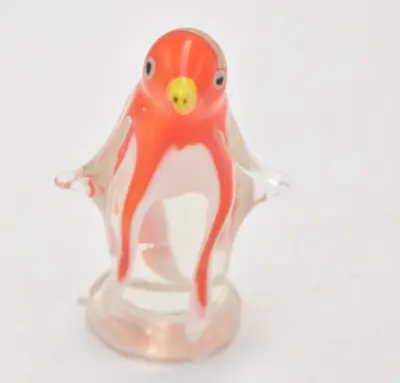 Buy Vintage Murano Art Glass Penguin Figurine Ornament Statue Orange • 17.95£