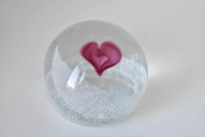 Buy Caithness Paperweight Scotland Glass Pink Heart Insert Numbered (M) • 8.99£
