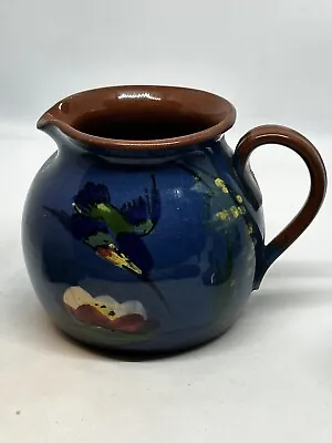 Buy Vintage Torquay Pottery Jug  Blue Kingfisher 11cm • 9.99£