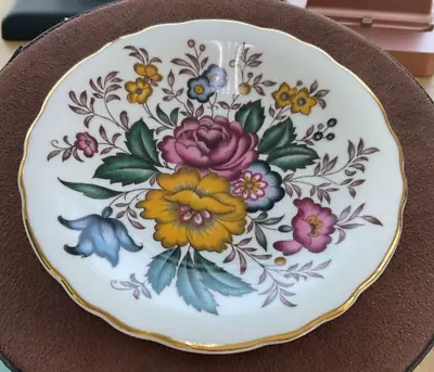 Buy Vintage Souvenir Pin Dish Royal Grafton Fine Bone China Floral Pattern 5in Dia • 6£