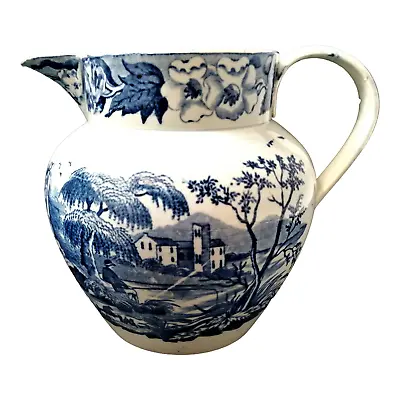 Buy Blue And White Porcelain, Antique, Creamware Jug 19th. Possibly Minton Or Spode. • 120£
