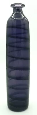 Buy Amethyst Glass Purple With Black Swirl Recycled Art Glass Bud Vase Spain • 14.79£