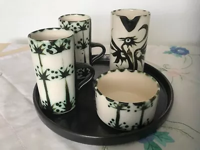 Buy Vintage Early Celtic Studio Pottery Coffee Set (monachrome) • 80£