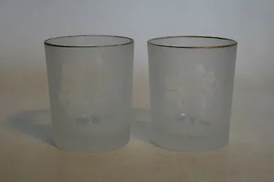 Buy PAIR Of Frosted Glass Tea Light Candle Holders With Snowflake 'windows' • 1.95£
