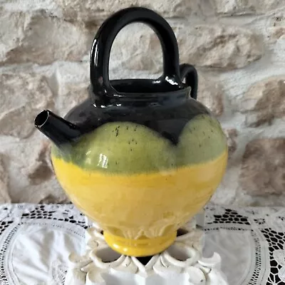 Buy French Gargoulette / Cruche / Olive Oil Jar Drip Glaze. Stunning Colourway • 29.99£