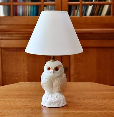 Buy Poole Pottery Owl Table Lamp - Glass Eyes - New Shade • 36£