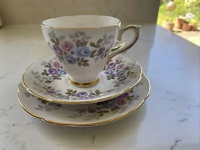 Buy Sutherland Bone China Trio- Tea Cup, Saucer And 3 Side Plates- Floral Pattern • 7.99£