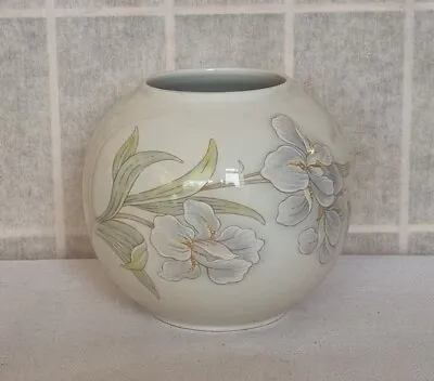 Buy Small Vintage Vase Melba Ware Iris Floral Round English Pottery • 17£