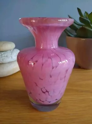 Buy Vintage Mdina Maltese Art Glass Vase Mottled Pink Signed  • 12.95£