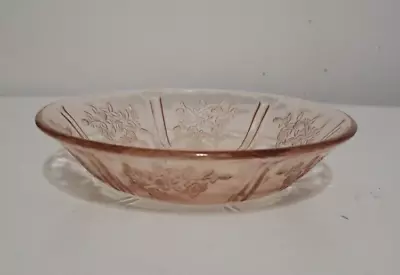 Buy Vintage Federal Sharon Cabbage Rose Pink Depression Glass Bowl • 11.53£