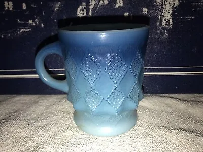 Buy Anchor Hocking Fire-King Blue Ombre Kimberly Diamond Mug Bump Cup Vintage • 14.22£